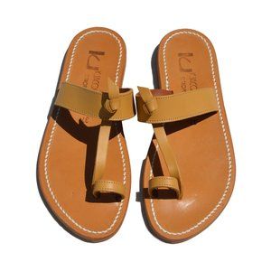 NEW K.JACQUES St.Tropez Women's Ganges Minimal Nude Beige Leather Sandal 7 37